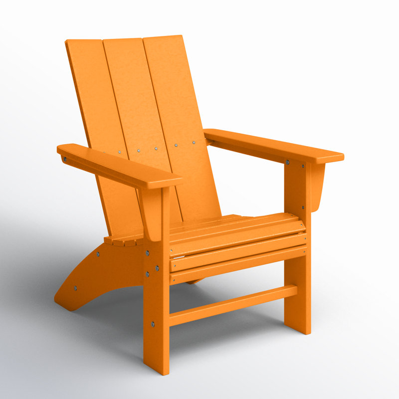 POLYWOOD Modern Curveback Adirondack Chair, Tangerine