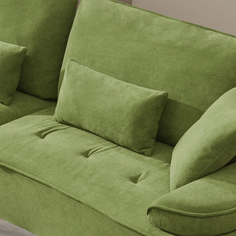 Canapé moderne rembourré avec assise très profonde, Vert