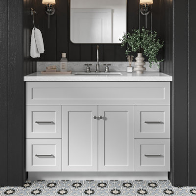 Hamlet 49'' Single Bathroom Vanity with Carrara Marble Top