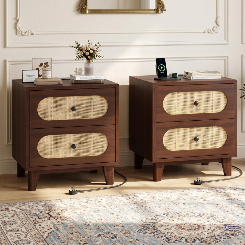 40 cm W Solid Wood Bedside Table