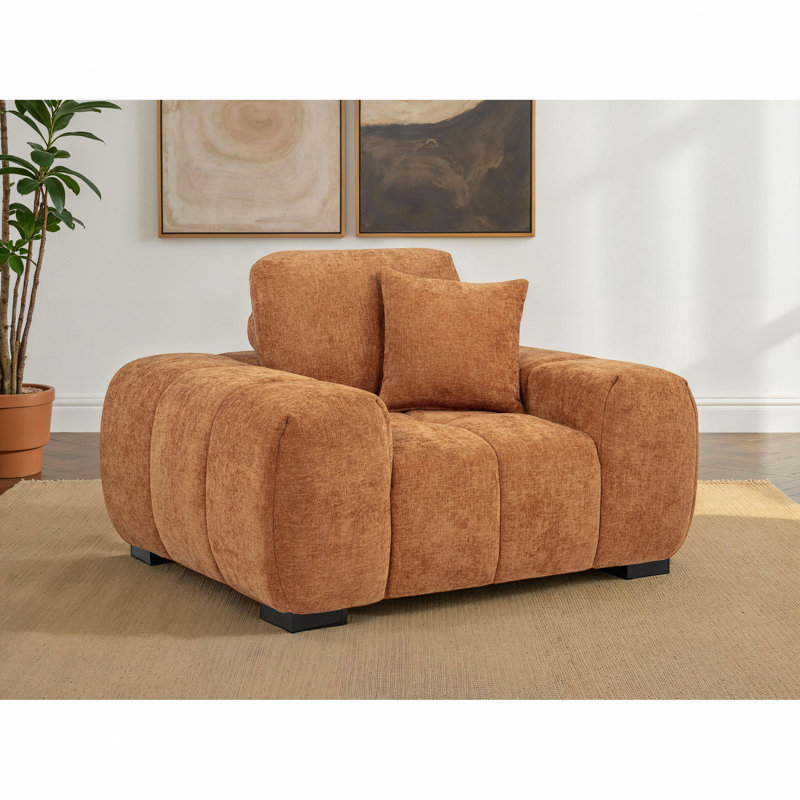 Chaise d'appoint Plather, Tissu orange
