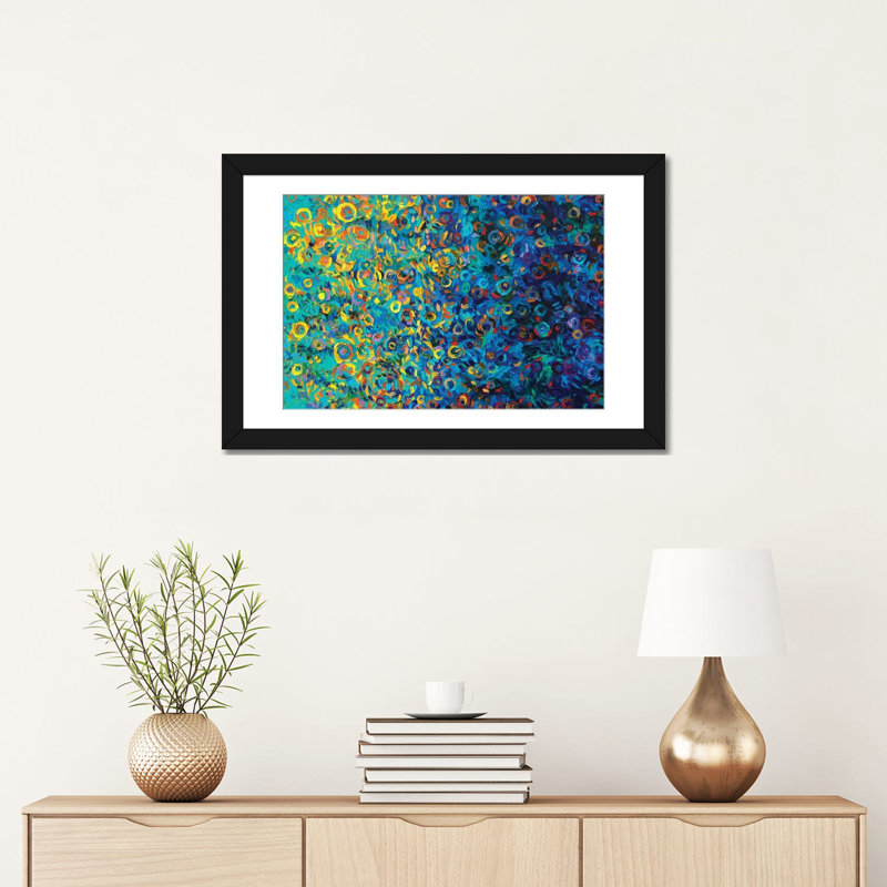 «Beach Glass» par Iris Scott - impression sur toile tendue, H 16 po x l 24 po x P 1 po, Papier d'art encadré noir, Blanc