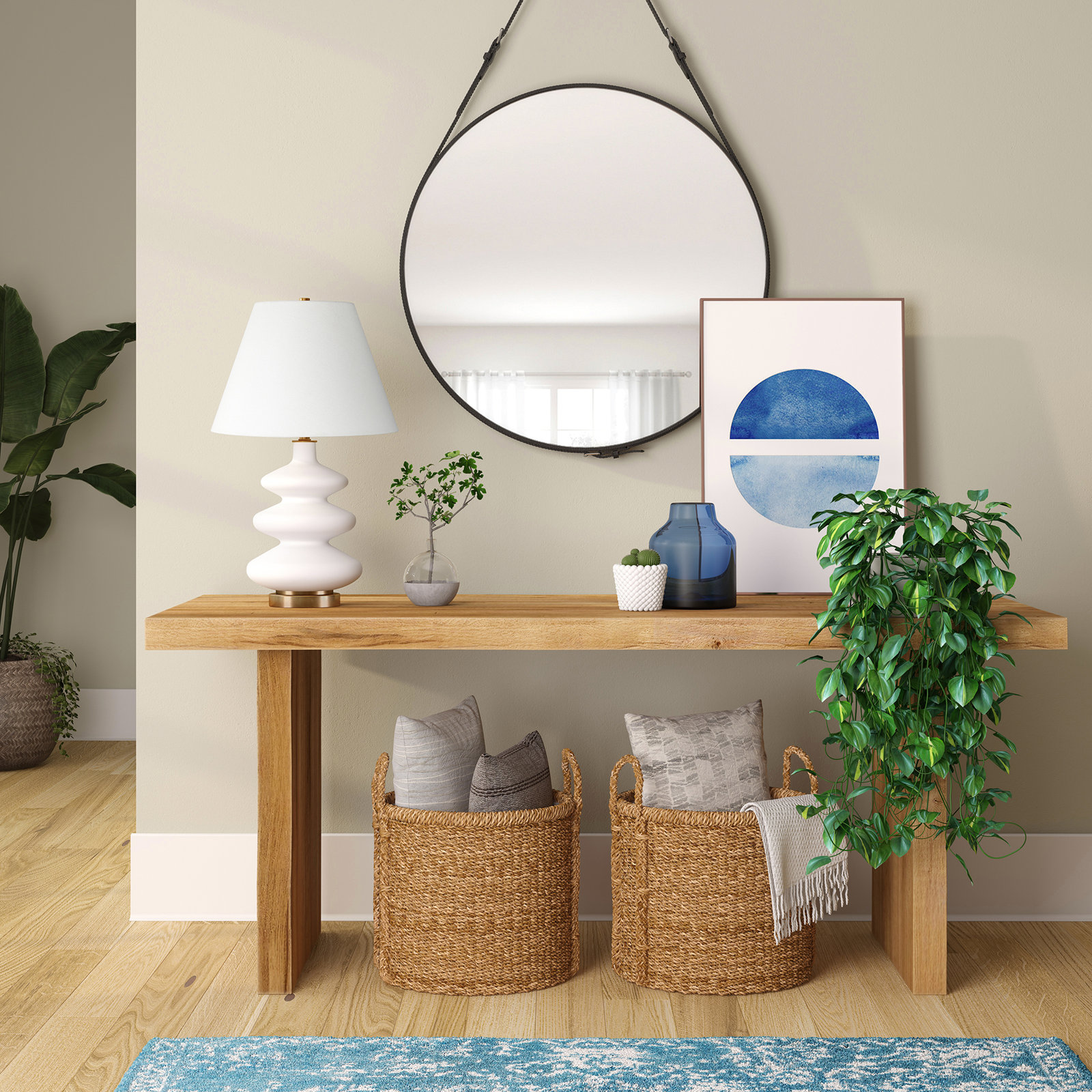 Danelea Glass Table Lamp, Pure White