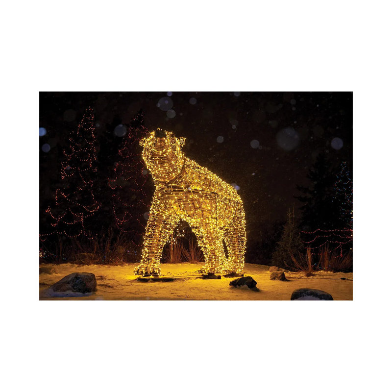 Polar Bear Christmas Lights by Nik Rave - Wrapped Canvas Print, 66.04 cm H x 45.72 cm W x 1.91 cm D