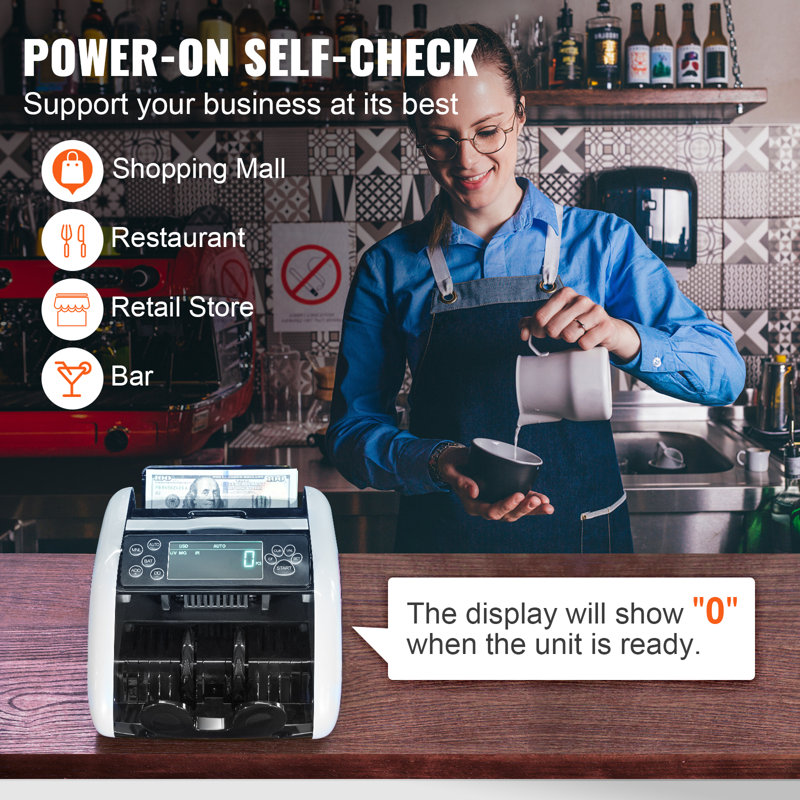 VEVOR Compact Money Counter Machine with Counterfeit Detection