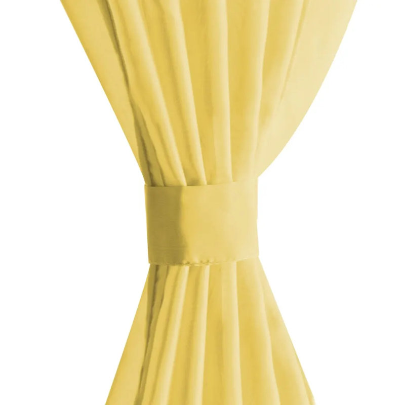 Babylon Semi Sheer Curtain Pair, 140cm Width x 175cm Drop, Yellow