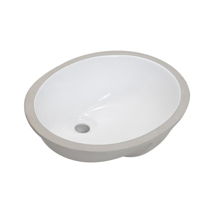 19" White Ceramic Undermount Bathroom Sink Basin, Single Bowl Vanity Sink With Smooth Easy-clean Finish, Modern Space-saving Design