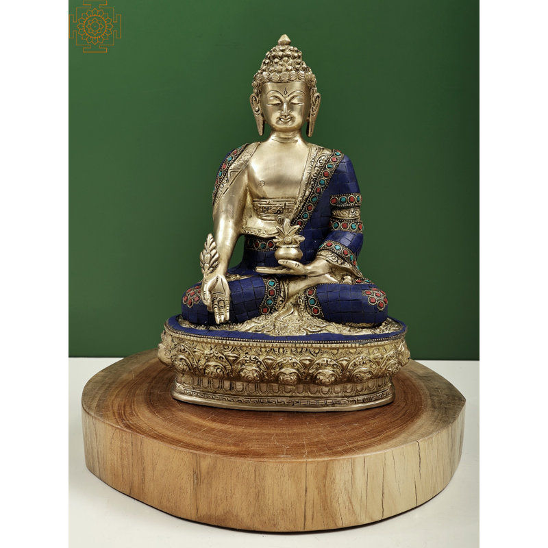 Bouddha sur bois 14 po Exode India