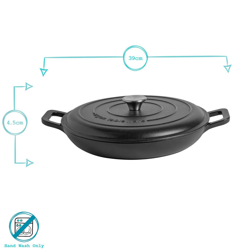 Argon Tableware Cast Iron Casserole Dish Set, Grey, 3.5 L