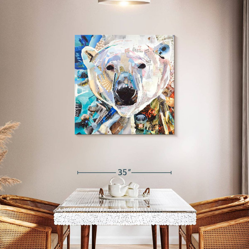 Brampt Polar Bear Collage, 36" H x 36" W