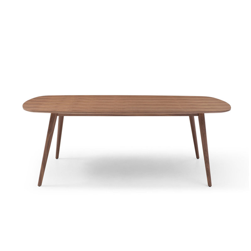  Rectangular Dining Table Oak Finished Ash Veneer Top 8 Persons, 29.53”H x 41.34”L x 86.61”W, Walnut