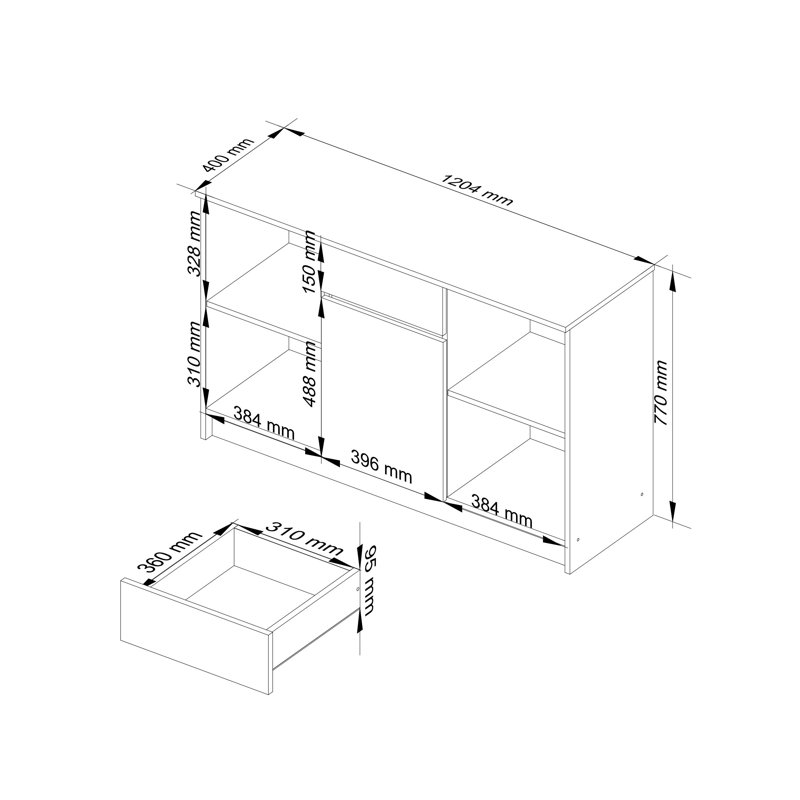 Bernadeu 120cm Sideboard