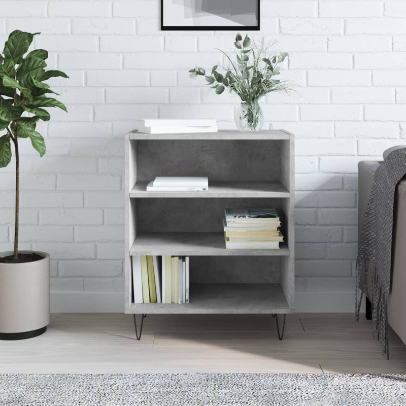 Aamanee 70cm H x 57cm W Standard Bookcase, Concrete Grey