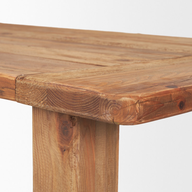 Table de salle à manger 95 "à base de tréteaux en bois naturel récupéré