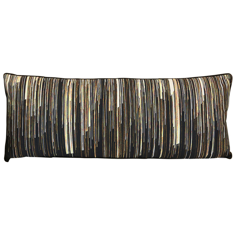Coussin lombaire à motif abstrait vertical Wyatt, 36 po x 14 po