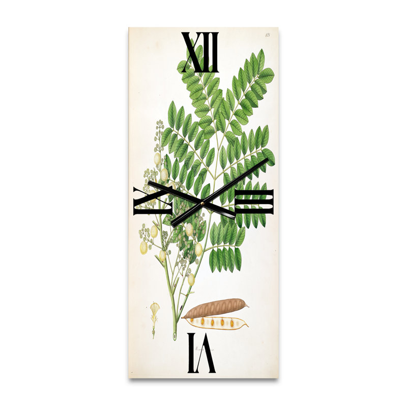 Horloge murale rétro Vintage Botanicals VII, Grand