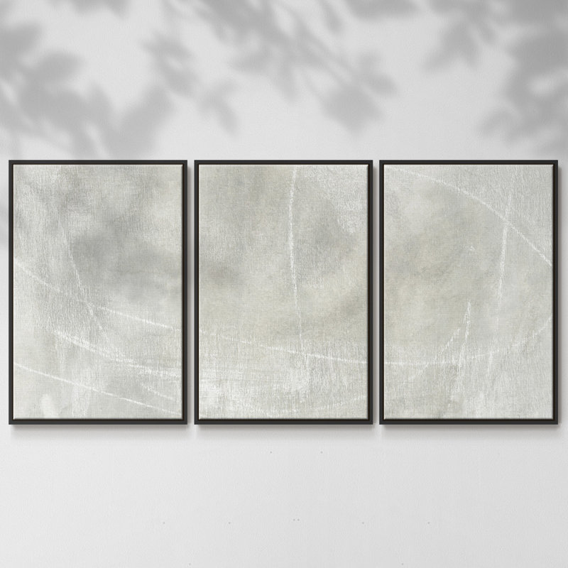 Stone Shadows I - Toile encadrée à pièces multiples, Cadre noir, H 36 po x l 75 po