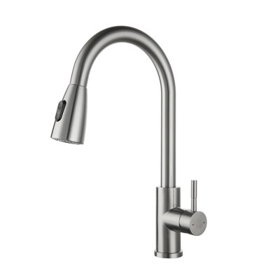 Pull Down Single Handle  Kitchen sink Faucet in Brushed Nickel
