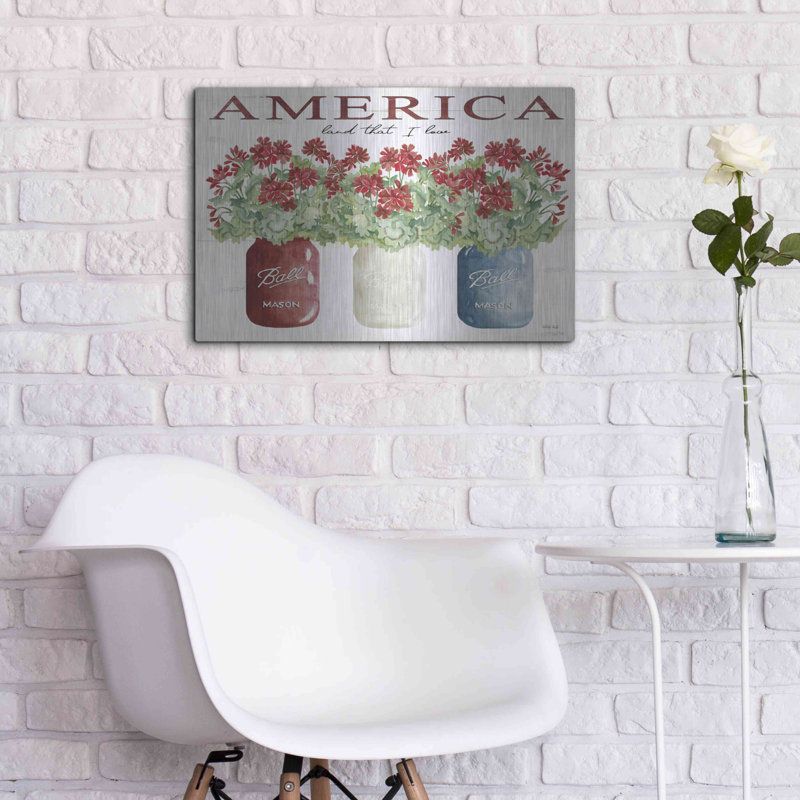 Lark Manor ™ «America Glass Jars» par Cindy Jacobs, art mural en métal, H 16 po x l 24 po