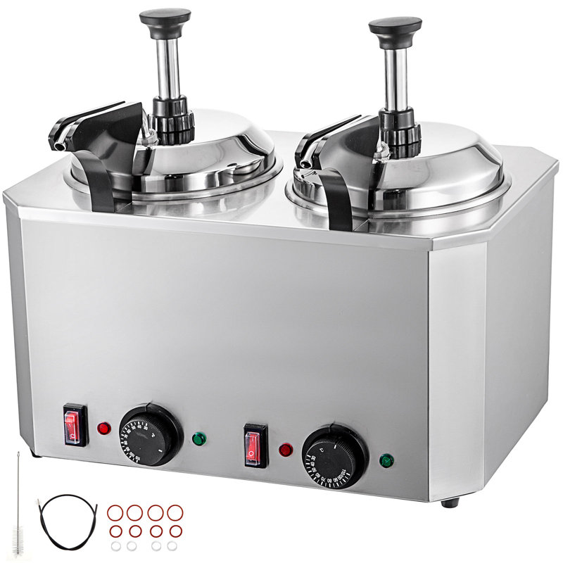 Réchaud à fromage avec pompe, distributeur de fromage chaud à capacité 5,28 pte