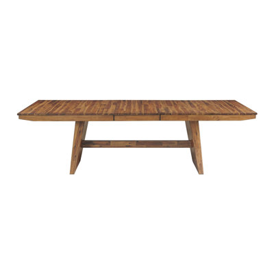 Setebos 42" Solid Wood Dining Table With Leaf, Organic Spice Acacia