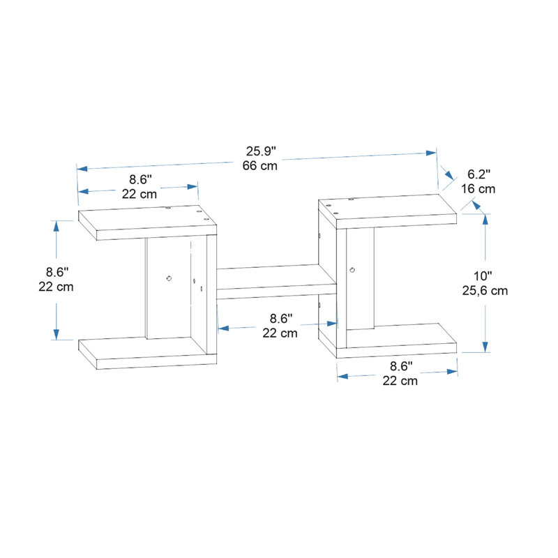 Emmersen 5 Piece Floating Shelf, Walnut