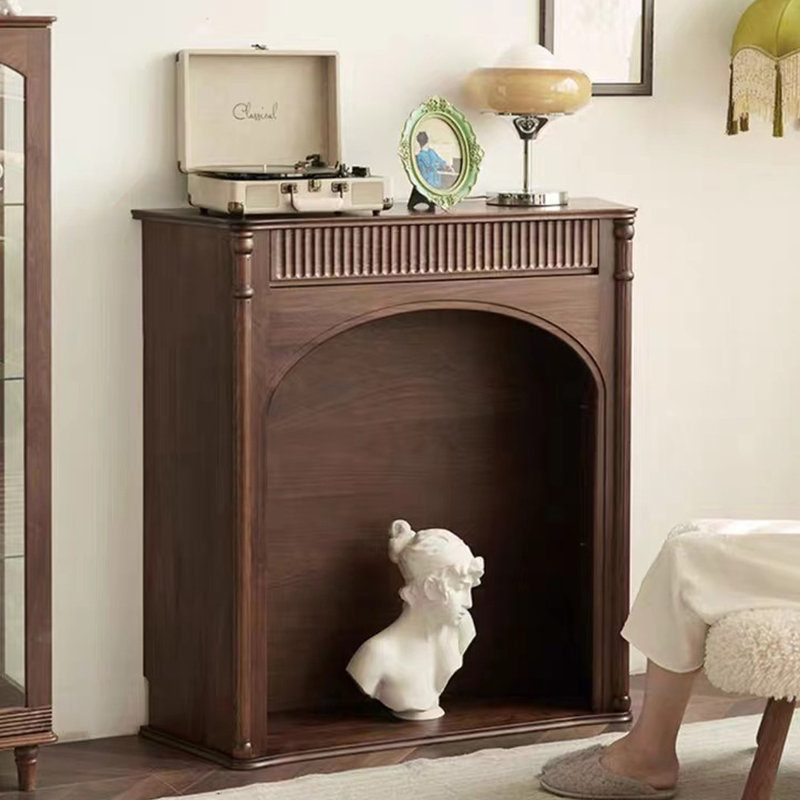 Foyer autoportant en bois massif Nut-Brown, Brun noisette