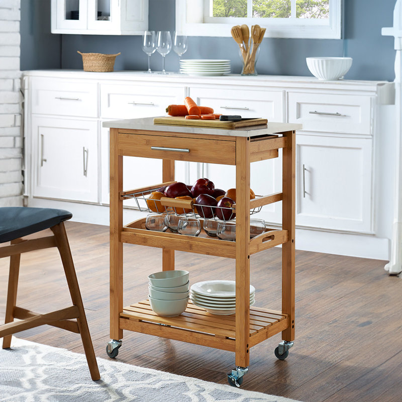 Chariot de cuisine avec plateau Servin, Imitation marbre