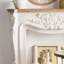 White Solid Wood Freestanding Fireplace