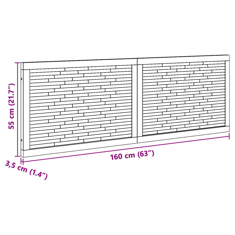 Solid Wood Headboard, European Kingsize (160 x 200 cm)