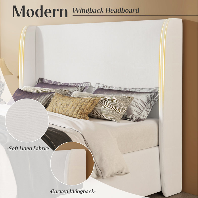 Wade Logan® Brooklinn Upholstered Platform Storage Bed & Reviews | Wayfair