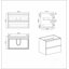 Meuble-lavabo mural en chêne naturel de 30 po avec lavabo, grand meuble-lavabo flottant mural pour salle de bain moderne, lavabo une pièce blanc brillant sans bonde ni robinet