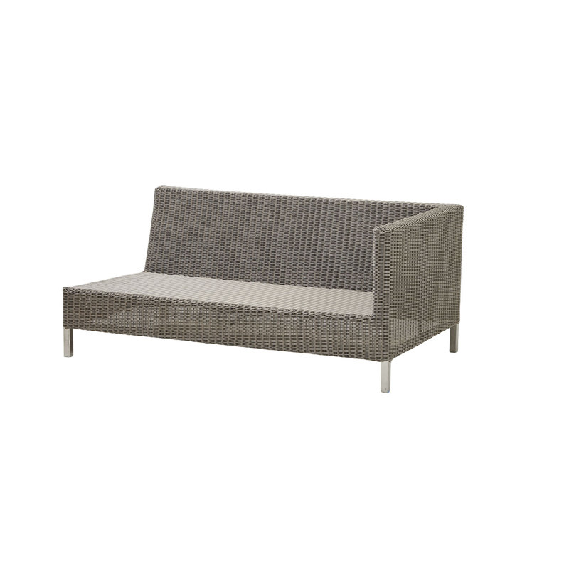 Connect 58.3" Wide Outdoor Wicker Loveseat with Cushions, Right Hand Facing, Taupe