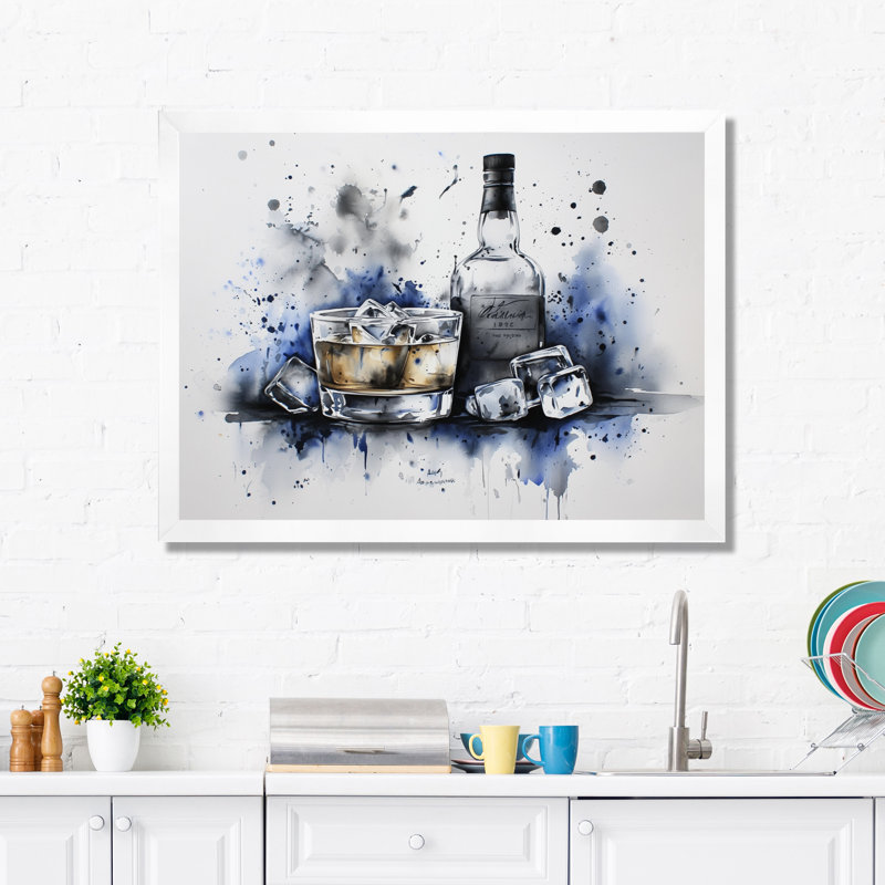 Whiskey On The Rocks - Liquor, reproduction sur toile, H 34 po x l 44 po, Reproduction encadrée d'une seule photo sans pass