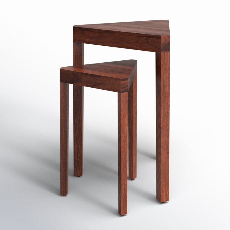 Ardentown Solid Wood Nesting Tables, Walnut Brown