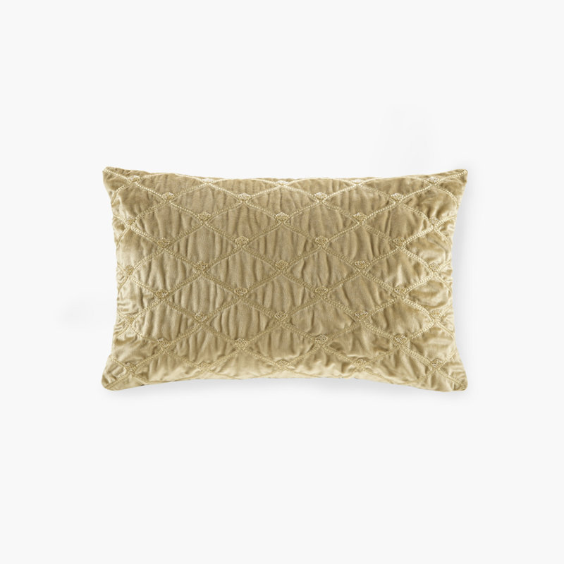 Coussin décoratif oblong doré 22 po x 15 po, Doré