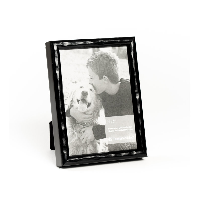 Cadre pour photo simple en bois embossé, Noir, 8 po x 10 po
