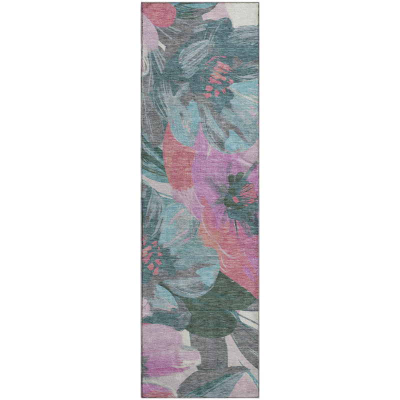Premium Machine Washable Northdale AMF1487 Floral Rug, Runner 2'3" x 7'6"