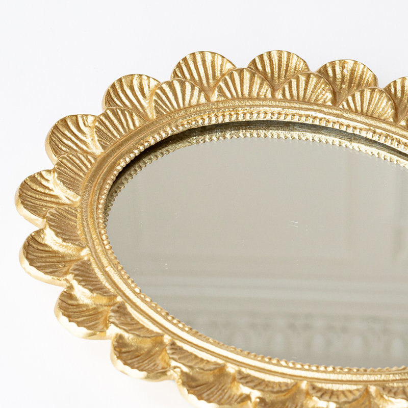 Plateau miroir festonné