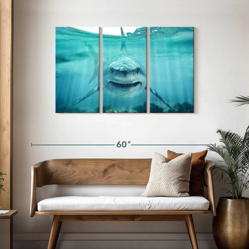 Requin blanc prédateur, H 28 po x l 45 po