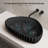 MonBlari 24" X 16" Fluted Triangle Solid Surface Bathroom Vessel Sink Matte Black-120971926