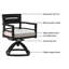 Chaise berçante pivotante en aluminium pour l'extérieur 2 pièces avec coussins - noir braise. Structure légère, dossier ergonomique, aluminium au look moderne, dossier confortable, assise en tissu