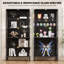 5-Layer Tempered Glass Display Cabinet with Push-to-Open Doors, 3 Color Dimmable Motion Sensor LED Lights & Metal Frame -617652507