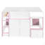 Lit mezzanine double avec maisonnette et rangement, lit en bois moderne pour enfants / adolescents-441716061
