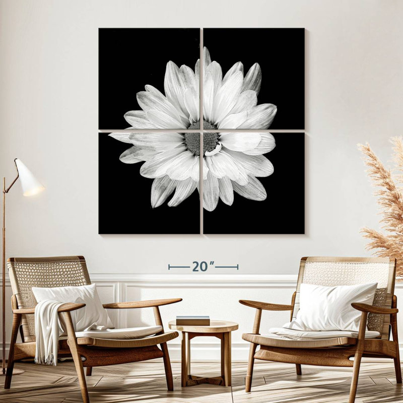 Harnek BW - marguerite blanche, H 57 po x l 57 po