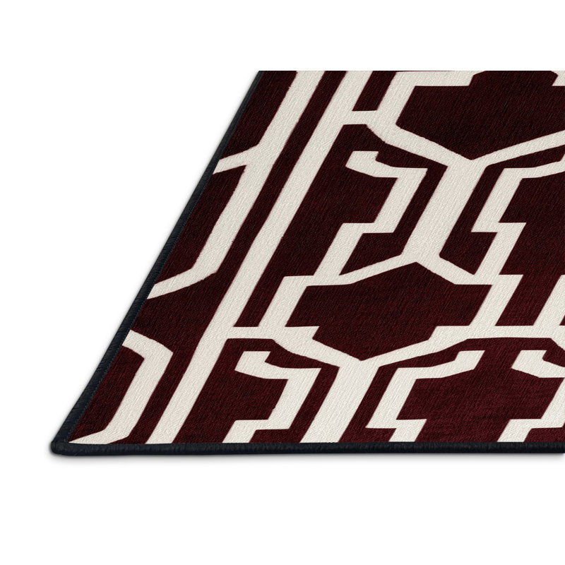 Tapis rouge en treillis lavable à la machine, Tapis de couloir 2 pi x 5 pi