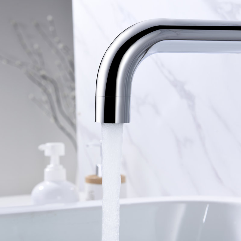 SUMERAIN Two Lever Handle Wall Mount Tub Faucet, Tub Filler with Brass Valve, Chrome