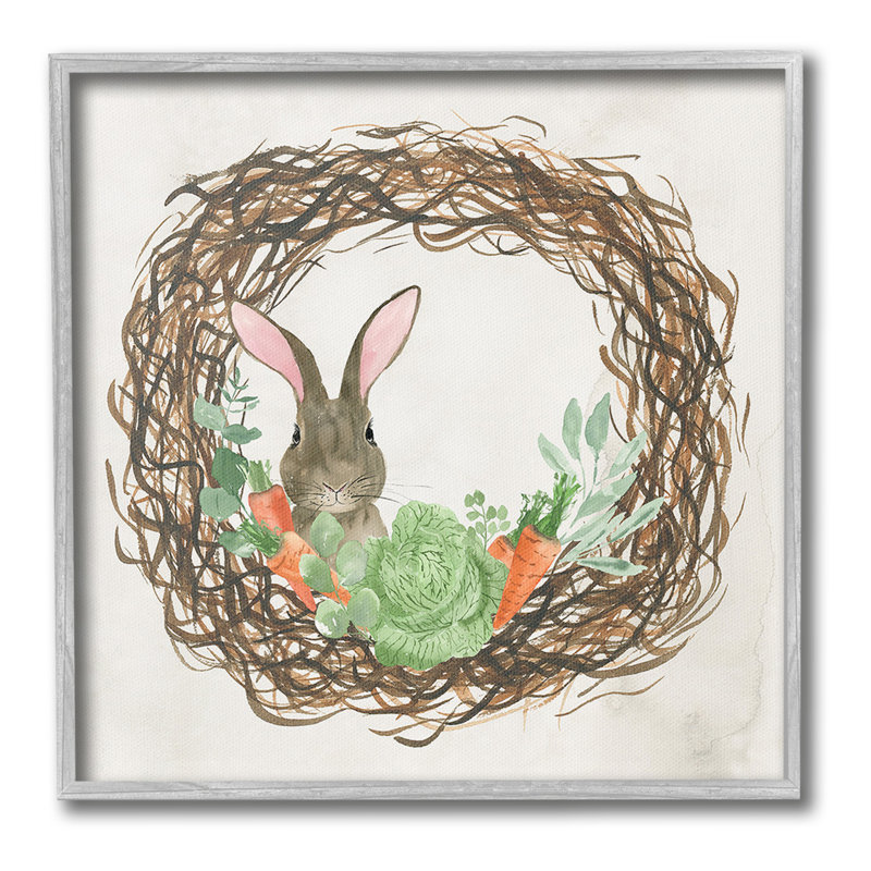 Couronne de printemps printanière, giclée sur toile par Lucille Price, Estampe numérique Farmhouse, H 17 po x l 17 po
