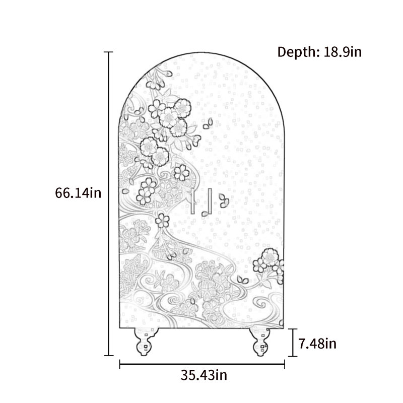 Armoire arquée avec tablettes et portes