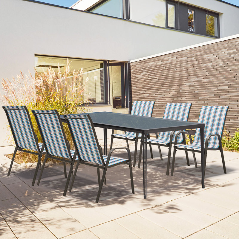 Ensemble de 4 chaises de patio empilables Ronda